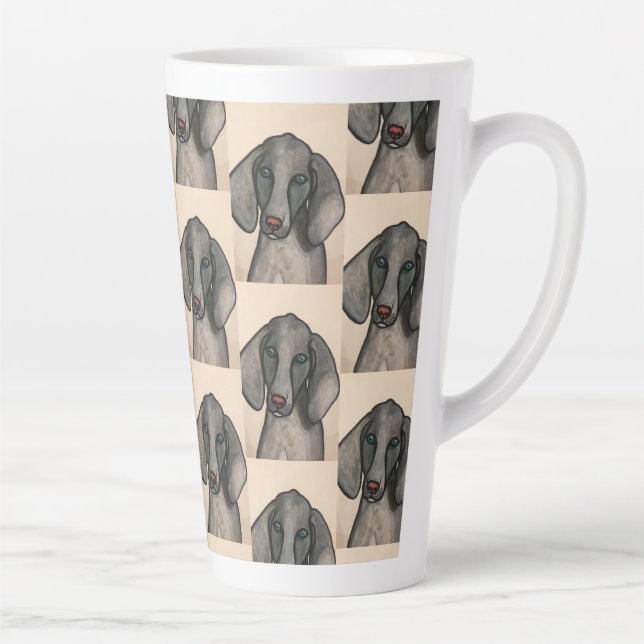 Latte Caneca de Café com Cachorro Weimaraner (Direita)