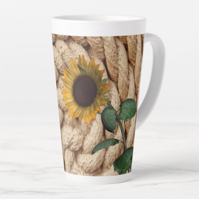 Latte Caneca de Café com Cordão de Girassol (Ângulo direito)