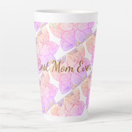 Latte Caneca de Café com Desenho Floral Artístico "Melho