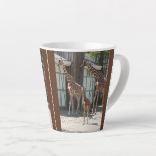 Latte Caneca de Café com Design de Família de Girafa Fof