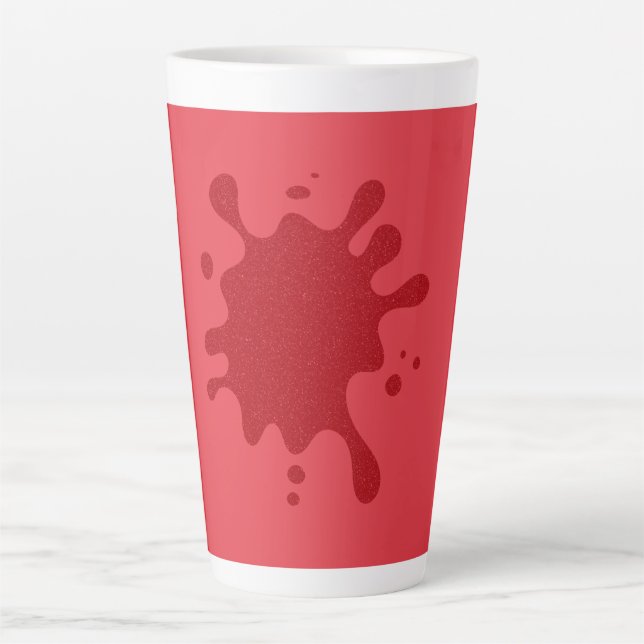 Latte Caneca de Café com Design Personalizado Vermelho T (Frente)