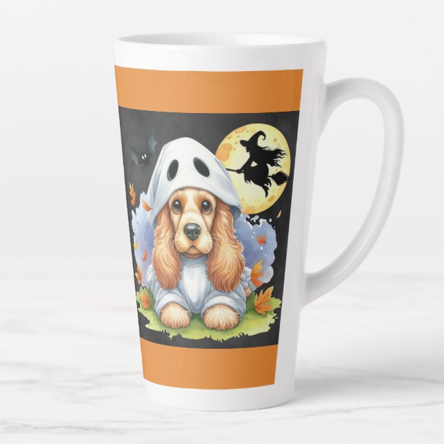 Latte Caneca de Café com Fantasma de Cocker Spaniel no H (Direita)