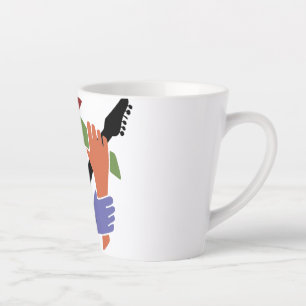 Latte Caneca de Café com Guitarra na Mão