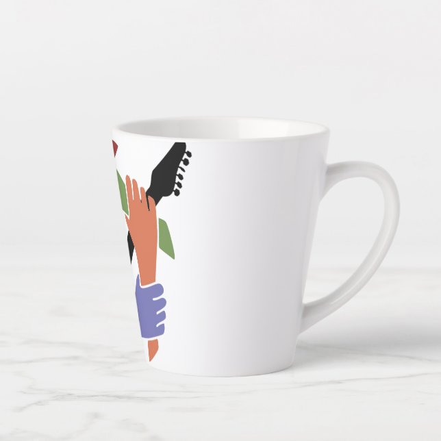 Latte Caneca de Café com Guitarra na Mão (Direita)