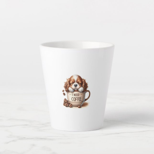 Latte Caneca de Café com Humor de Cachorrinho (Frente)