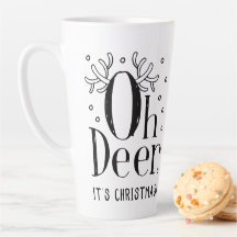 Caneca de café com ilustração divertida de veado d