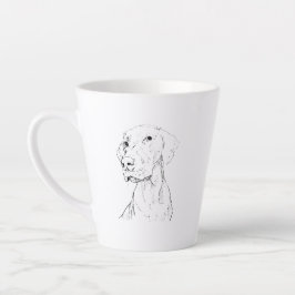 Latte Caneca de Café com Ilustração Minimalista de Vizsl