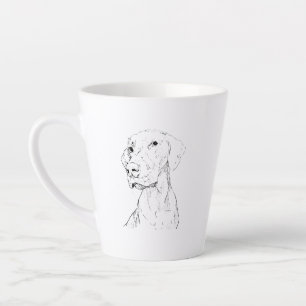Latte Caneca de Café com Ilustração Minimalista de Vizsl