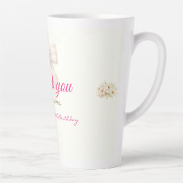 Latte Caneca de Café com Laço Rosa Princess Ribbon Obrig