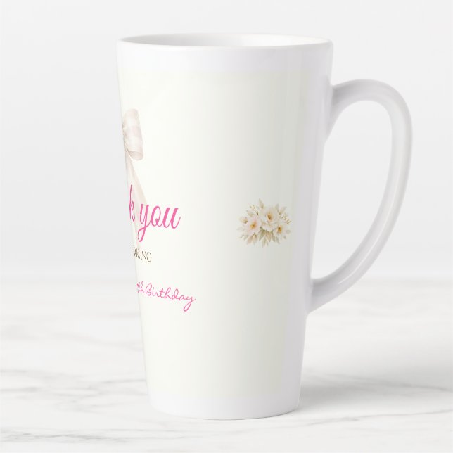 Latte Caneca de Café com Laço Rosa Princess Ribbon Obrig (Direita)
