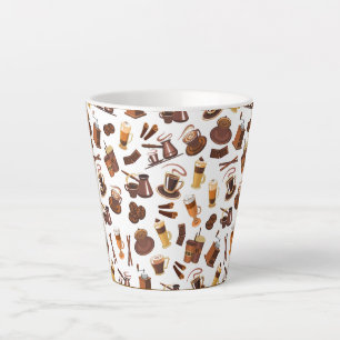 Latte Caneca de Café com Leite com Design de Padrão de G