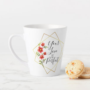 Latte Caneca de Café com Leite de Amor Perfeito