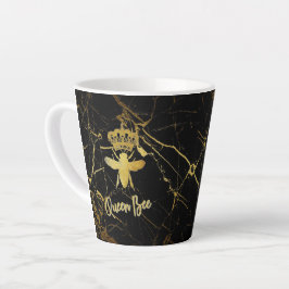 Latte Caneca de Café com Leite em Mármore Preto Dourado 