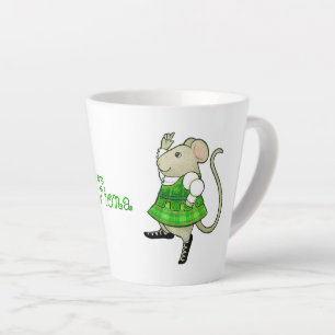 Latte CANECA DE CAFÉ COM LEITE IRISH JIG MOUSE + Texto