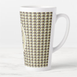 Latte Caneca de café com leite monogramada em vitral per