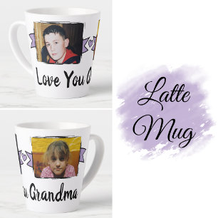 Latte Caneca de café com leite roxa 2 fotos amo você vó