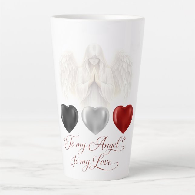 Latte Caneca de Café com Leite SilverHeart Fé Angelical (Frente)