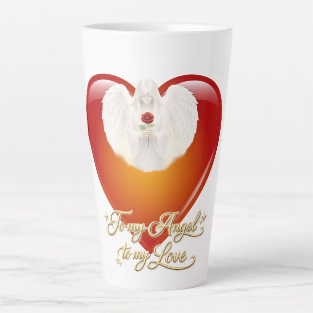 Latte Caneca de Café com Leite SilverHeart Fé Angelical (Frente)