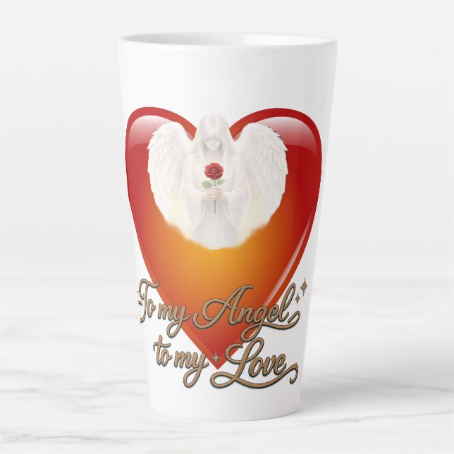 Latte Caneca de Café com Leite SilverHeart Fé Angelical (Frente)