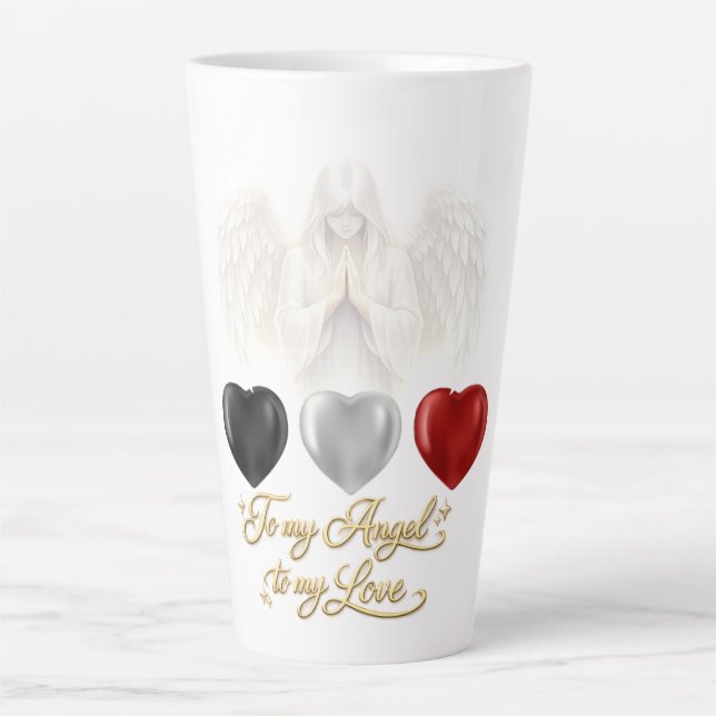 Latte Caneca de Café com Leite SilverHeart Fé Angelical (Frente)