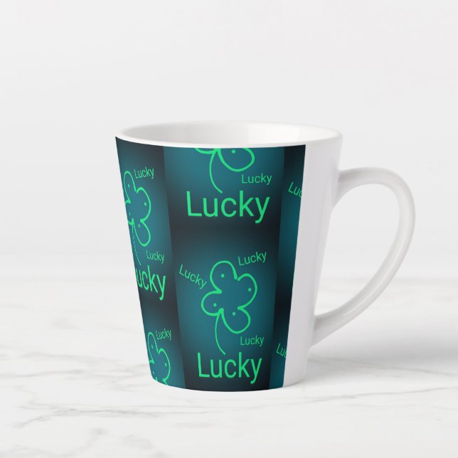 Latte Caneca de Café com Leite Sinta-se Sortudo (Direita)