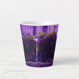 Latte Caneca de Café com Luzes de Flor de Arco-Íris Roxo
