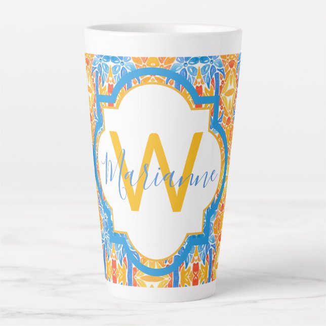 Latte Caneca de Café com Mosaico Marianne (Frente)