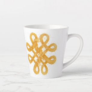 Latte Caneca de Café com Nó Celta Dourado
