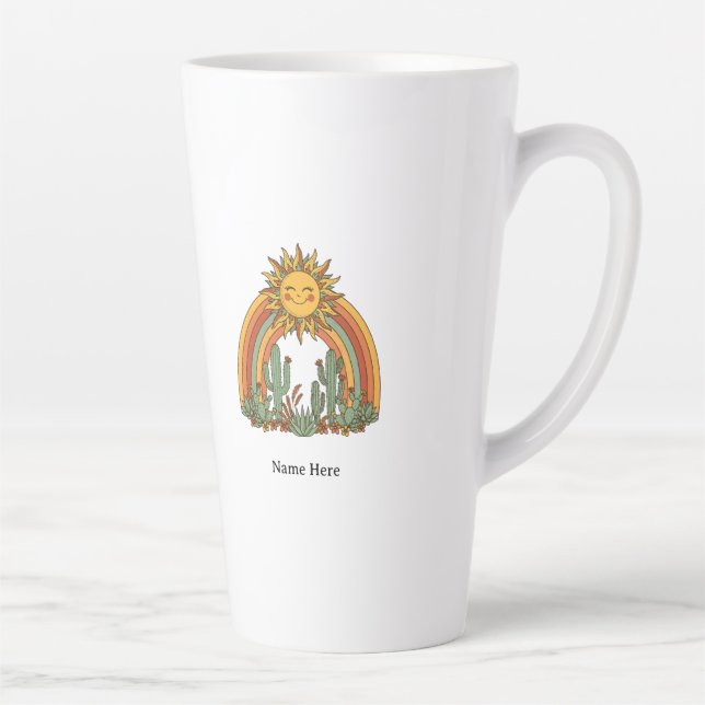 Latte Caneca de café com nome personalizado de cacto arc (Direita)