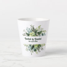 Caneca de Café com Nome Personalizado floral moder