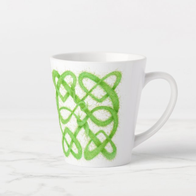 Latte Caneca de Café com o Nó Celta Verde (Direita)