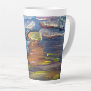 Latte Caneca de Café com Pintura do Nascer do Sol sobre