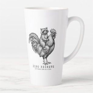Latte Caneca de Café com Raccoon e Galo Engraçada e Sarc