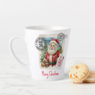 Latte Caneca de Café com Selo Antigo do Papai Noel
