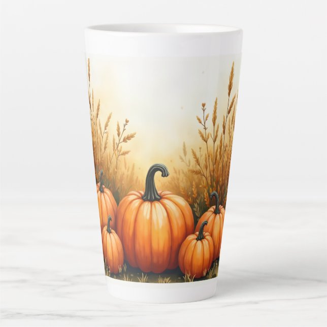 Latte Caneca de Café com Tema de Abóbora Linda (Frente)