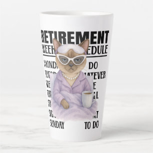 Latte Caneca de café com tema de aposentadoria de gato p