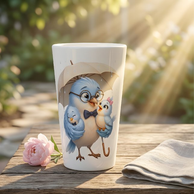 Latte Caneca de Café com Tema de Pássaros Sob Meu Guarda (Criador carregado)