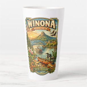 Latte Caneca de Café com Tema de Winona, MN Minnesota So