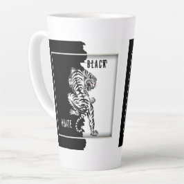 Latte Caneca de café com tigre preto e branco