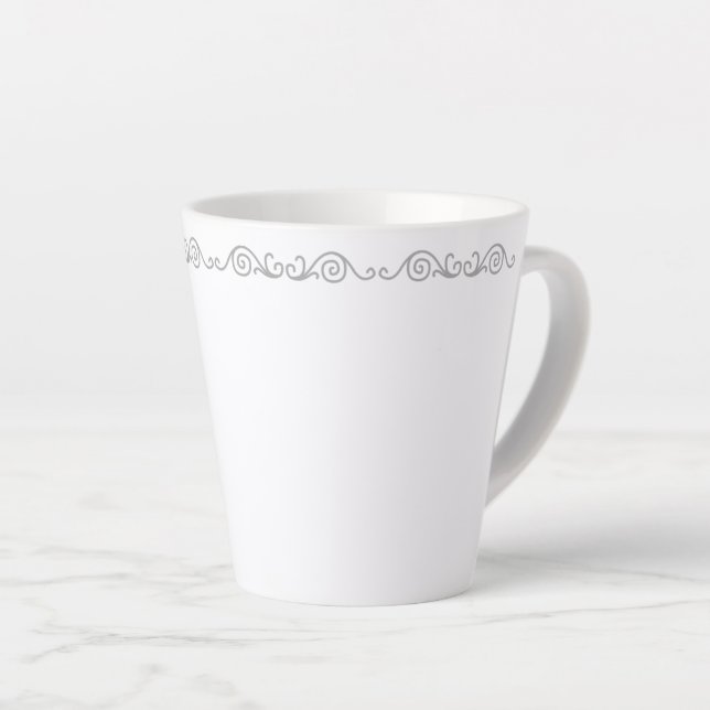Latte Caneca de Café com Trabalhos em Prata (Ângulo direito)