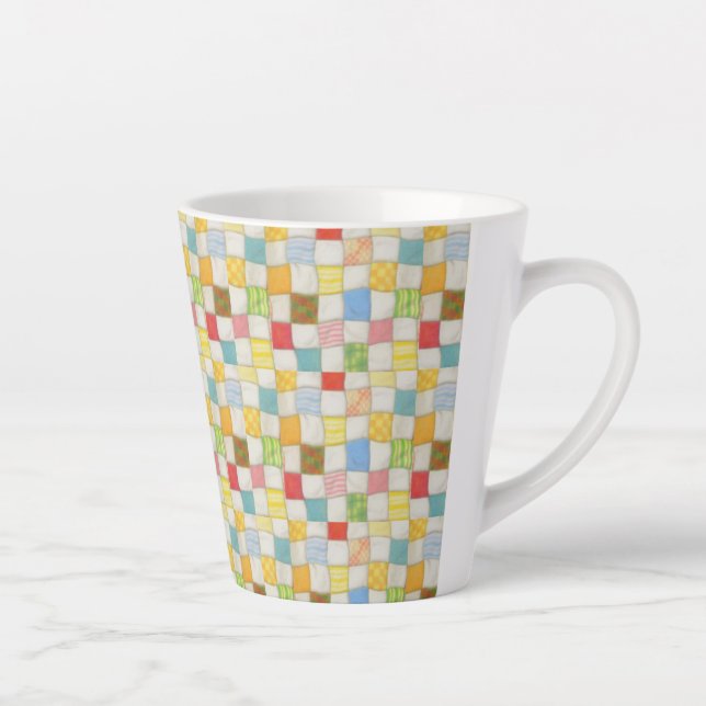 Latte Caneca de Café CRAZY QUILT (Direita)