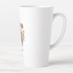 Latte Caneca de Café de Flores Silvestres Botânicas Boho