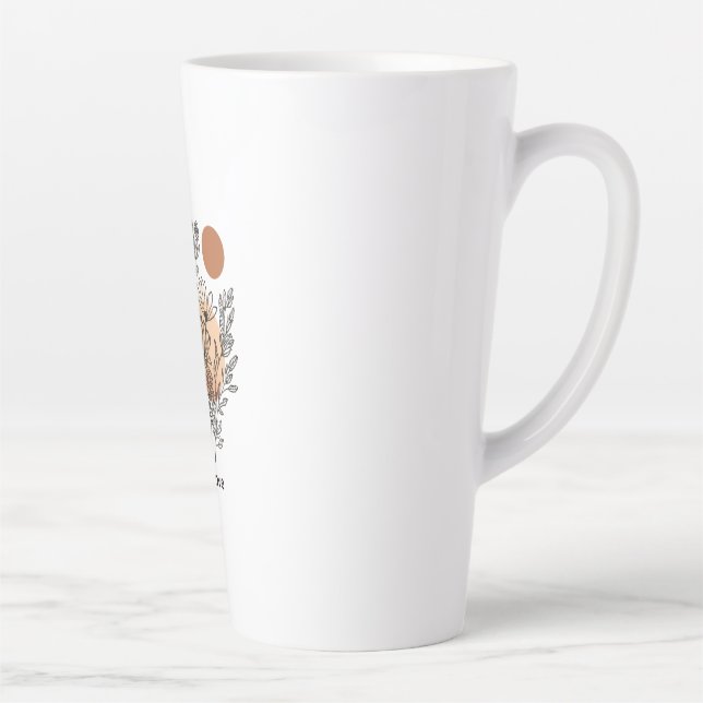 Latte Caneca de Café de Flores Silvestres Botânicas Boho (Direita)
