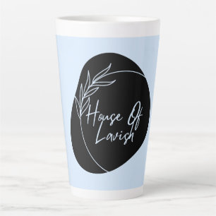 Latte Caneca de Café de Luxo Black Oval Botânico