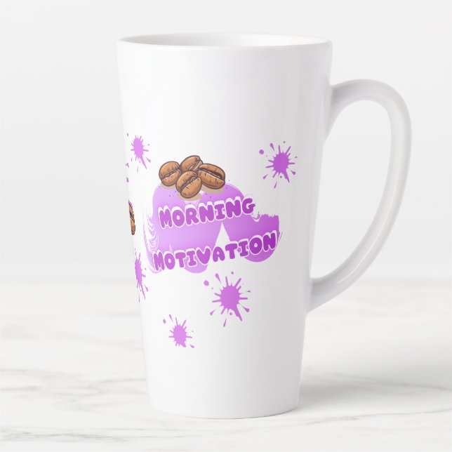 Latte Caneca de Café de Motivação Matinal | Café Roxo Fo (Direita)