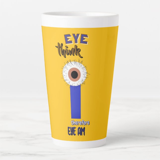 Latte Caneca de Café Descartes Olhos (Frente)