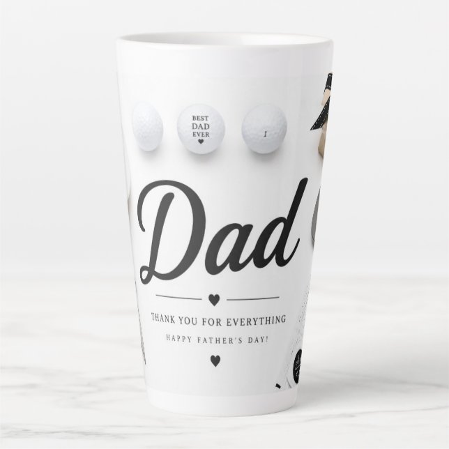 Latte Caneca de café do Dia dos Pais Golf Dad (Frente)
