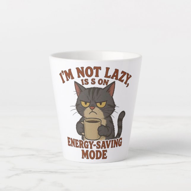 Latte Caneca de Café do Gato Mal-Humorado Engraçado (Frente)