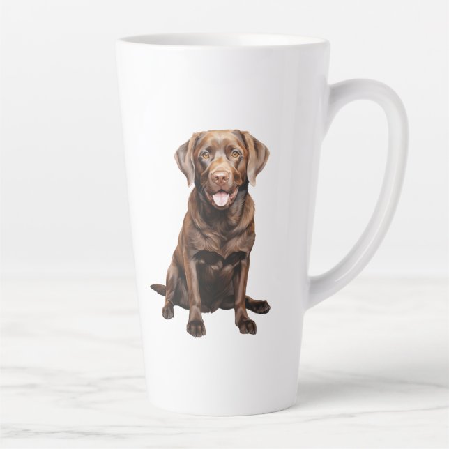 Latte Caneca de Café do Labrador Chocolate (Direita)