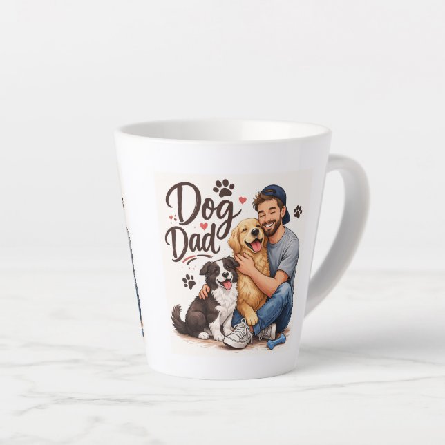 Latte Caneca de Café do Papai Orgulhoso do Cachorro – Pr (Ângulo direito)